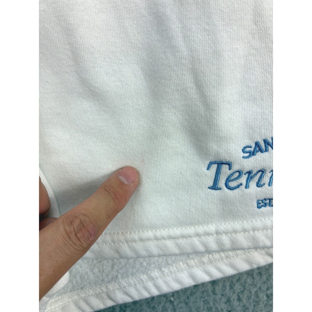 Lazy Sunday Santa Barbara Tennis Club Sweatshirt Women's Size M White Pullover - Picture 13 of 16